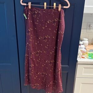 Ivivva Wine Midi Skirt with Gold, pink, black speckles